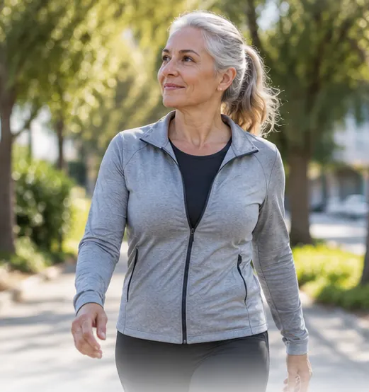 Mujer adulta caminando al aire libre